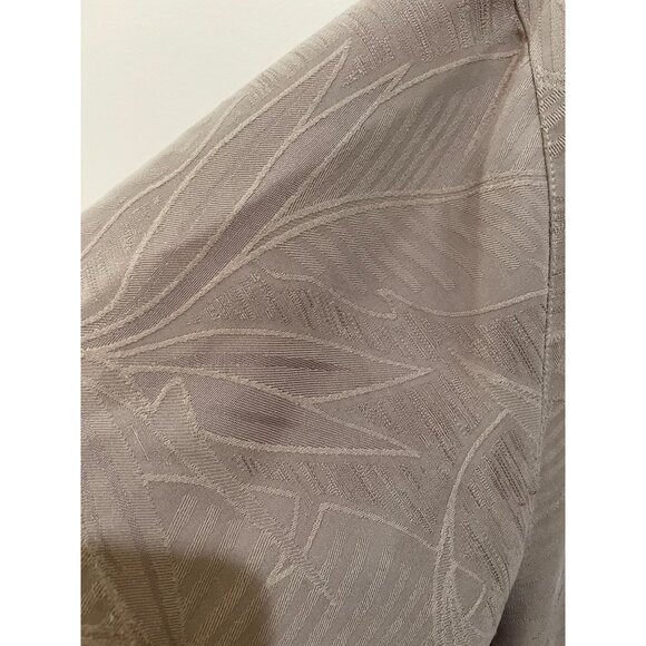 Caribbean Men's L Tan Leaf Print Button-Up Shirt Hawaiian - Picture 5 of 6